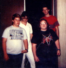 This is the first photo taken of the band. L-R is David Maine, Randy Lawson, Bill Plummer, Eric Daughhetee.